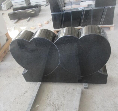 Xiamen Dalei Stone-Indian Black Headstone Double Heart With Rose